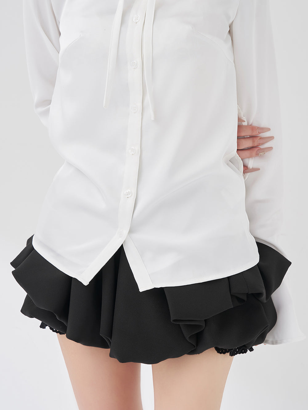 モデル：158cm（着用サイズ：FREE　着用カラー：C-GRY）