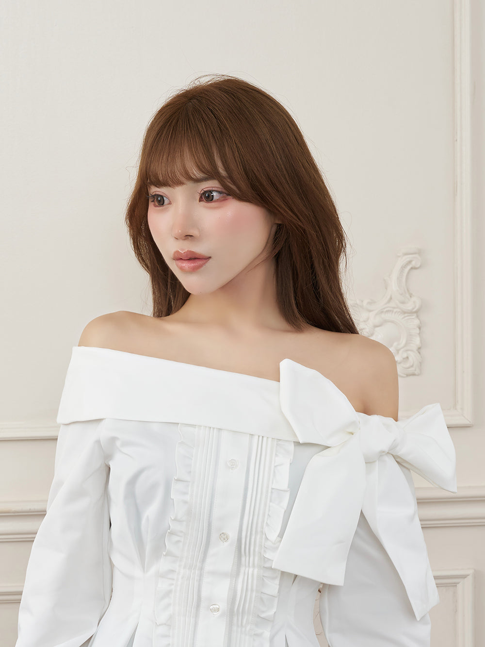 モデル：158cm（着用サイズ：FREE　着用カラー：WHT）