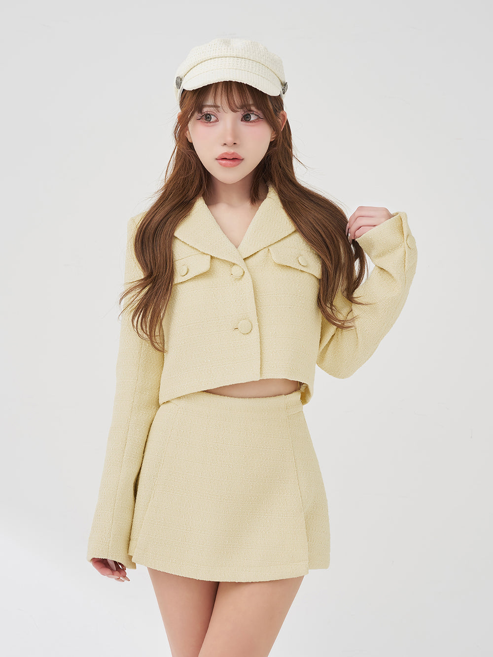 Vernal Tweed コンパクトジャケット - yel