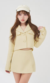 モデル：158cm（着用サイズ：S　着用カラー：YEL）