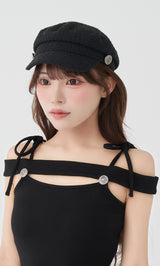 モデル：158cm（着用サイズ：FREE　着用カラー：BLK）