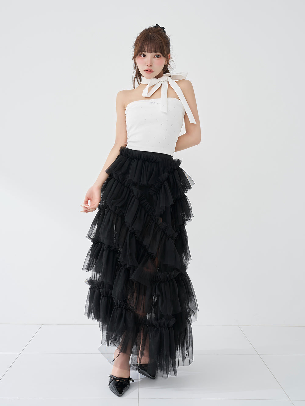 モデル：158cm（着用サイズ：FREE　着用カラー：WHT）