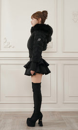 モデル：158cm（着用サイズ：S　着用カラー：BLK）