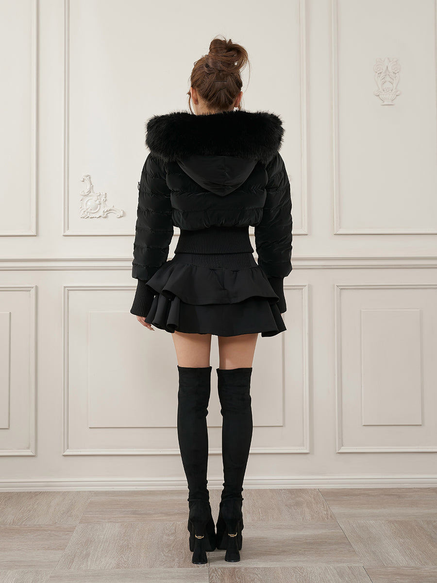 モデル：158cm（着用サイズ：S　着用カラー：BLK）