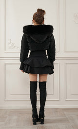 モデル：158cm（着用サイズ：S　着用カラー：BLK）