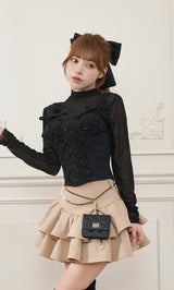 モデル：158cm（着用サイズ：S　着用カラー：BLK）