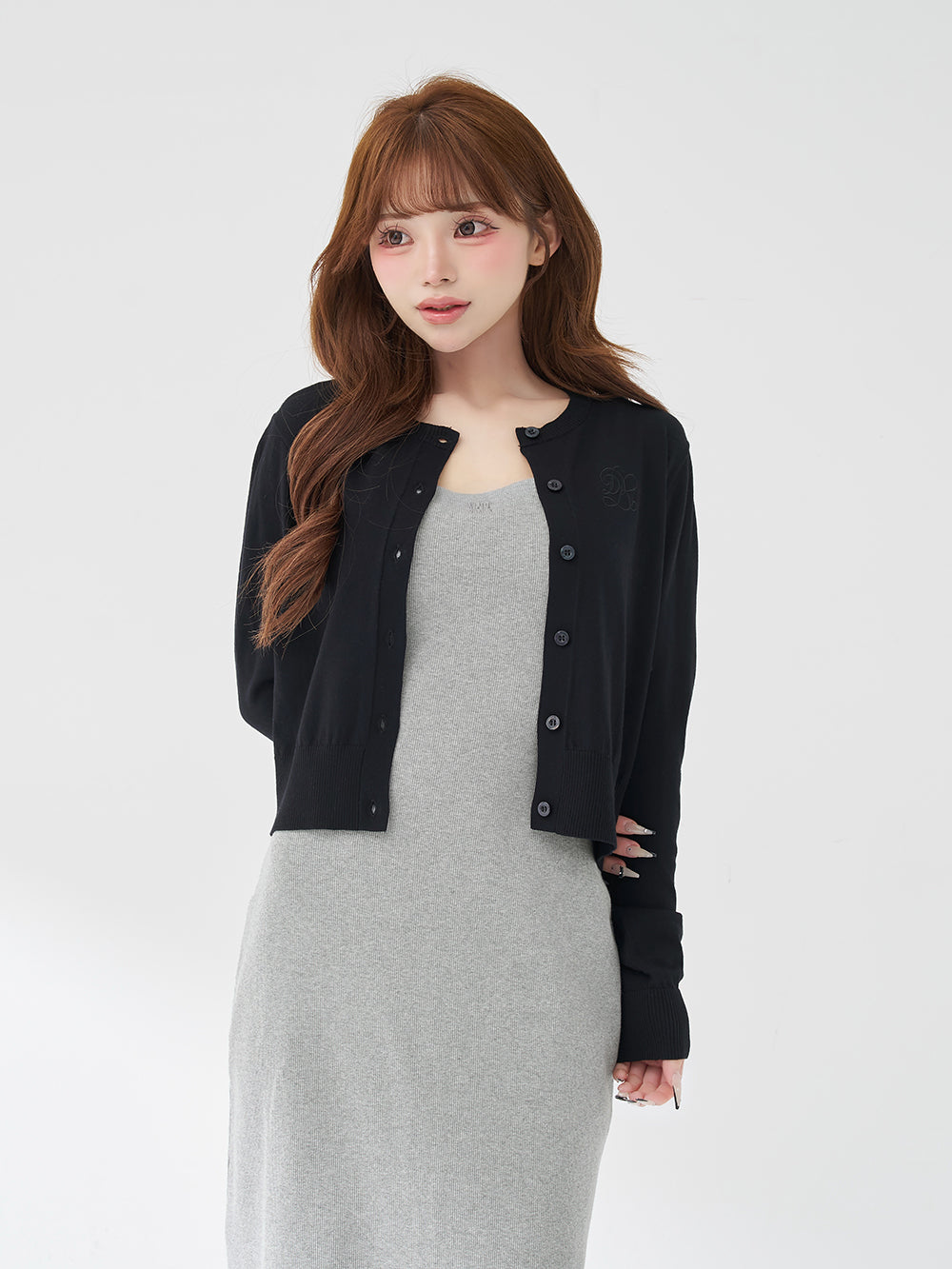 モデル：158cm（着用サイズ：FREE　着用カラー：BLK）