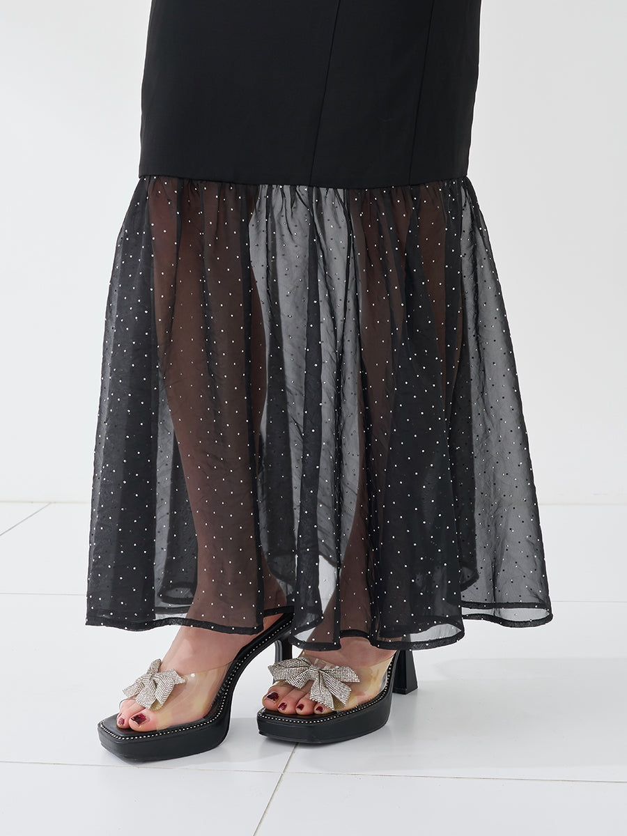 モデル：158cm（着用サイズ：FREE　着用カラー：BLK）
