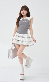 モデル：158cm（着用サイズ：FREE　着用カラー：GRY）
