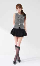 モデル：158cm（着用サイズ：S　着用カラー：BLK）