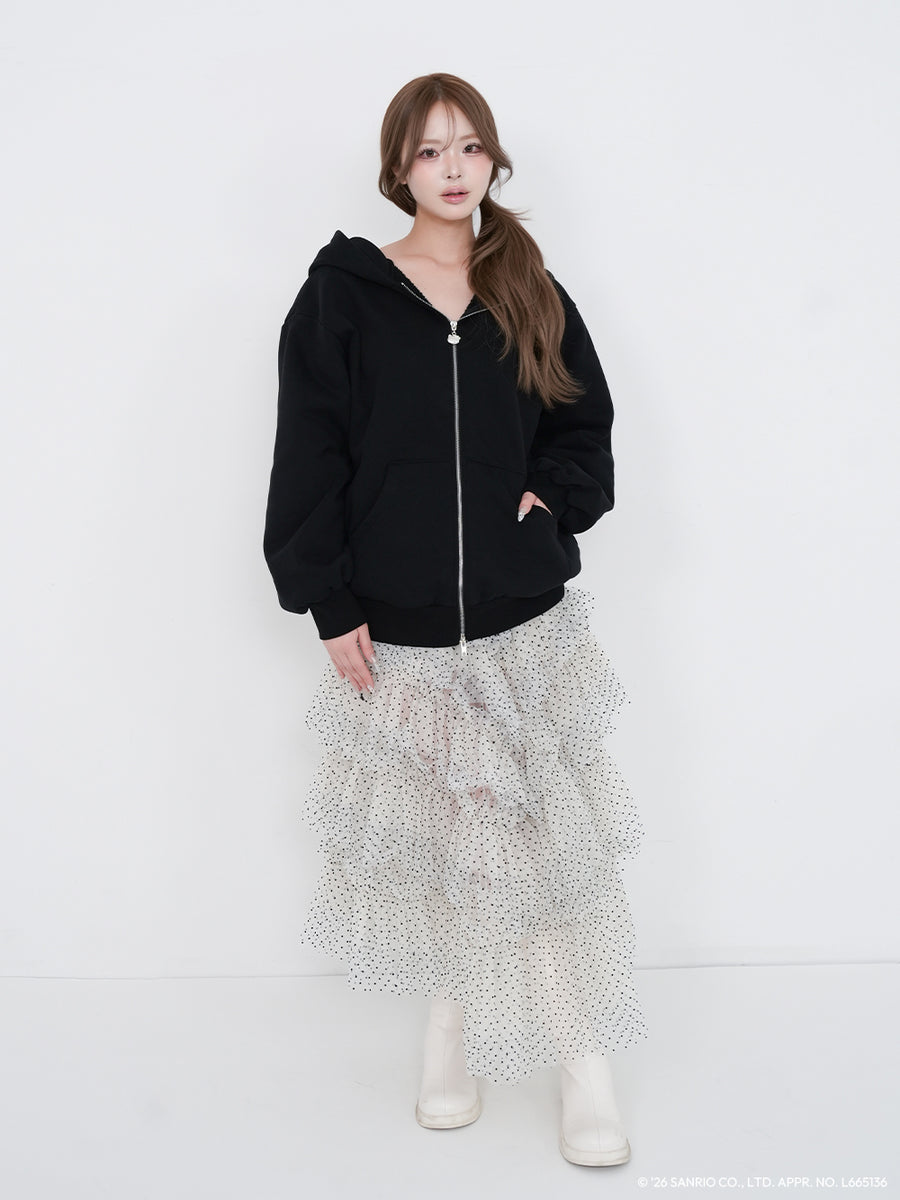 モデル：163cm（着用サイズ：FREE　着用カラー：BLK）