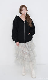 モデル：163cm（着用サイズ：FREE　着用カラー：BLK）