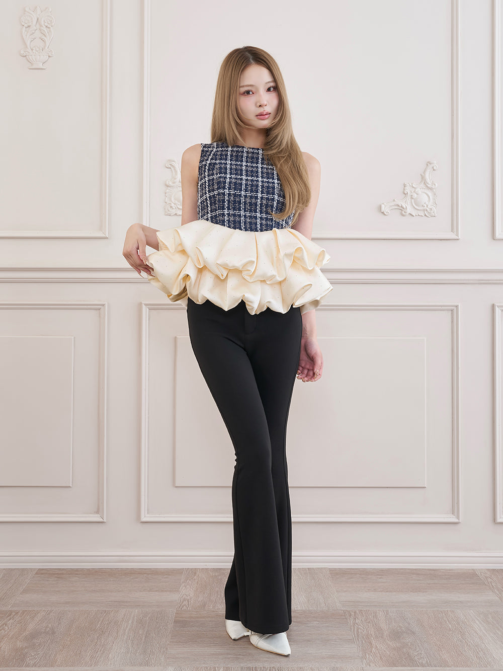 モデル：163cm（着用サイズ：FREE　着用カラー：NVY）