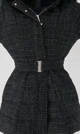 モデル：163cm（着用サイズ：S　着用カラー：BLK）