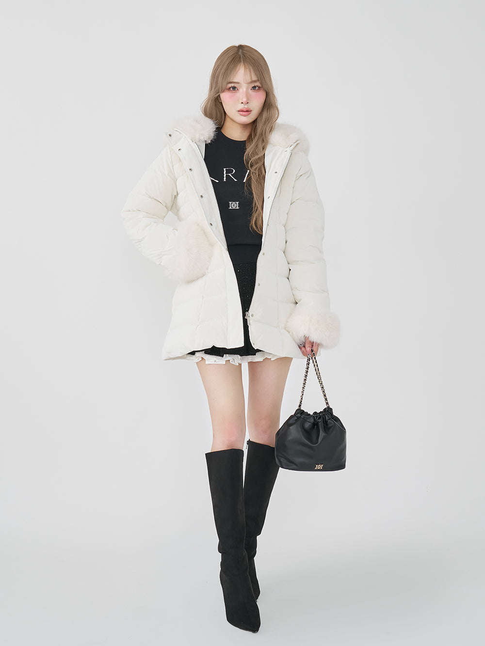 モデル：163cm（着用サイズ：S　着用カラー：WHT）