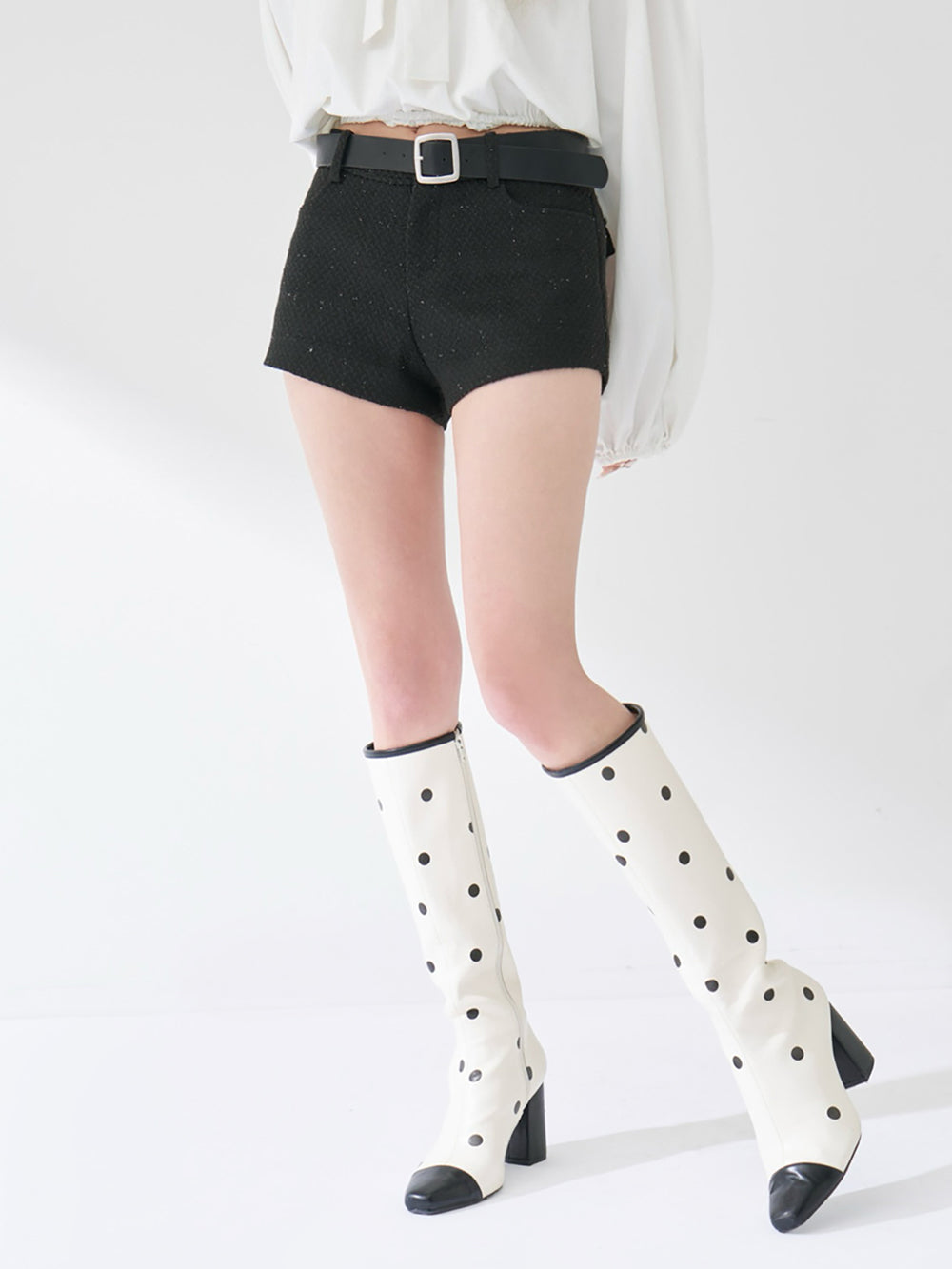 モデル：163cm（着用サイズ：S　着用カラー：BLK）