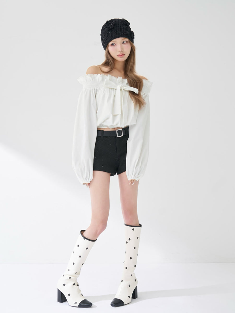 モデル：163cm（着用サイズ：S　着用カラー：BLK）