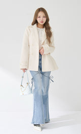 モデル：163cm（着用サイズ：S　着用カラー：I-BLU）