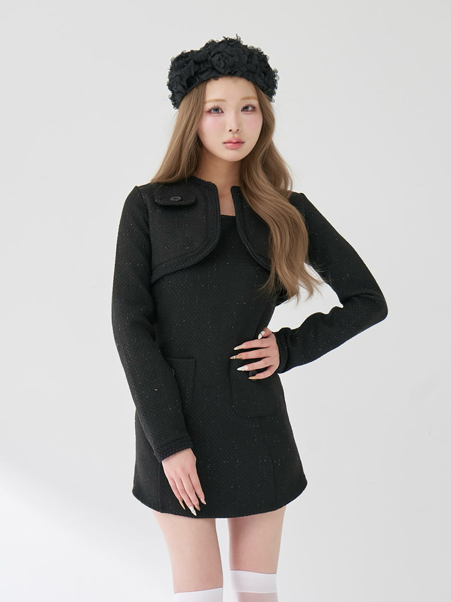 モデル：163cm（着用サイズ：FREE　着用カラー：BLK）