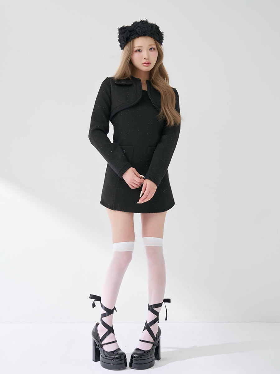 モデル：163cm（着用サイズ：FREE　着用カラー：BLK）