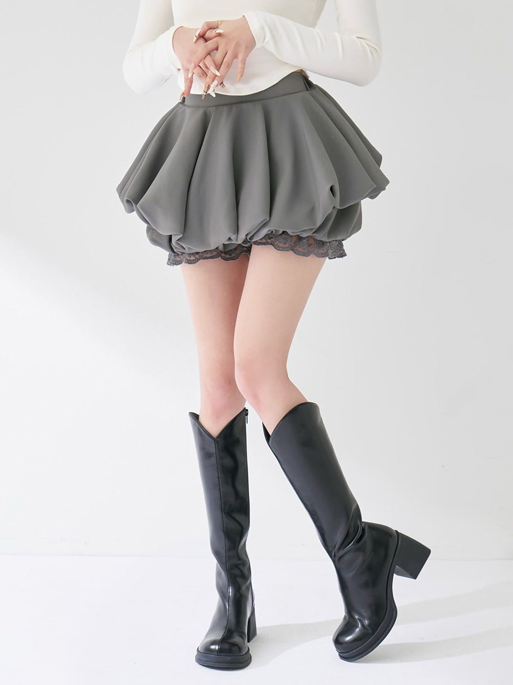 モデル：163cm（着用サイズ：FREE　着用カラー：GRY）