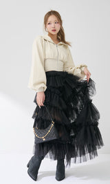 モデル：163cm（着用サイズ：FREE　着用カラー：BLK）