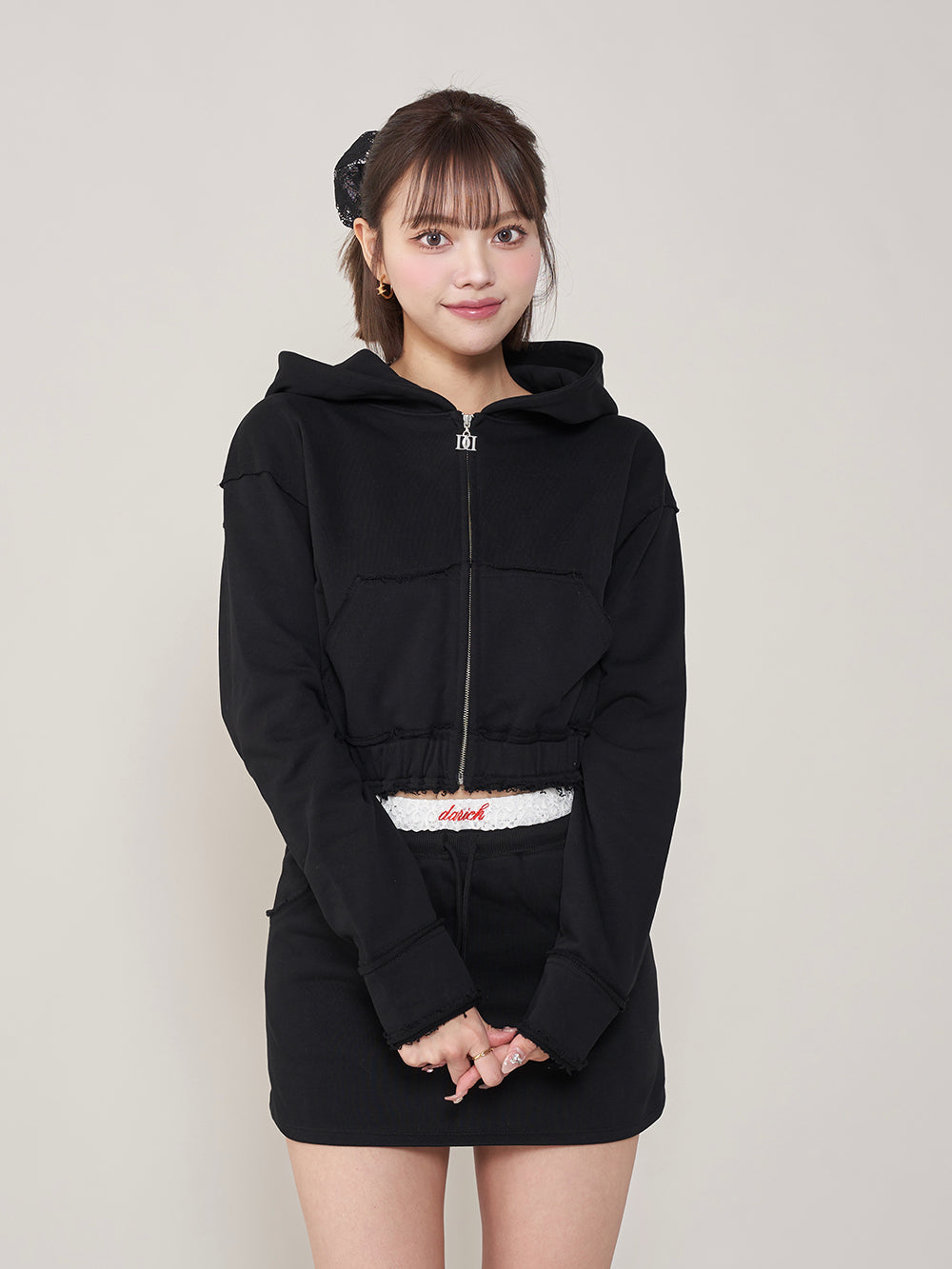 DDジップスウェットパーカー - blk