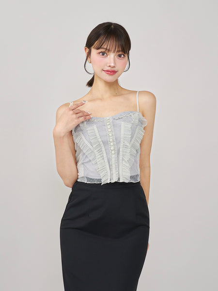 Mixed Sheer Corset Camisole