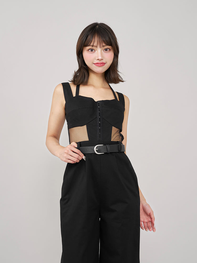 ⭐美品⭐Darichオールインワン パールビジューネックワイドベアオールインワン – Darich