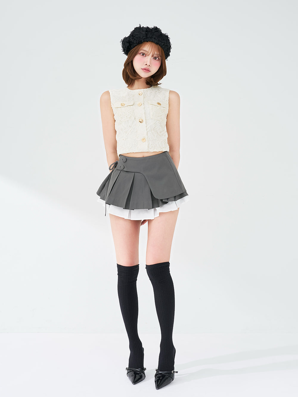 モデル：163cm（着用サイズ：S　着用カラー：GRY）