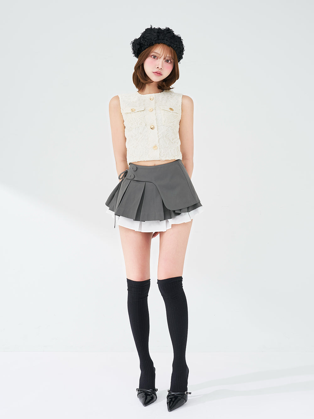 モデル：163cm（着用サイズ：FREE　着用カラー：IVO）