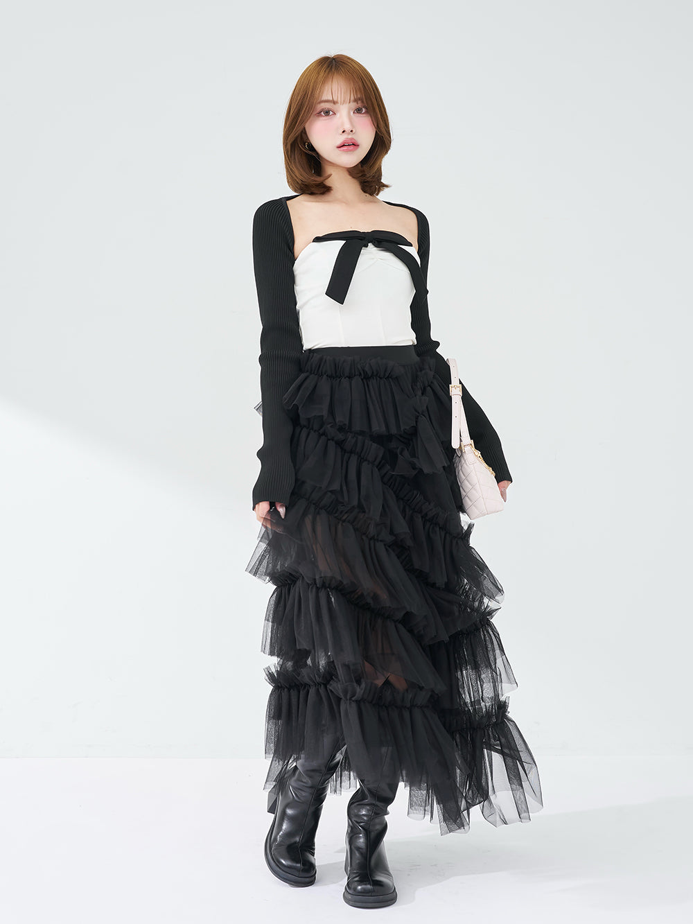 darich ダーリッチ ニットボレロリボンベアトップス ニットボレロリボンベアトップス – Darich
