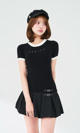 Darich ダーリッチ　ベルトデザインロゴプリーツニットミニワンピース ベルトデザインロゴプリーツニットミニワンピース – Darich