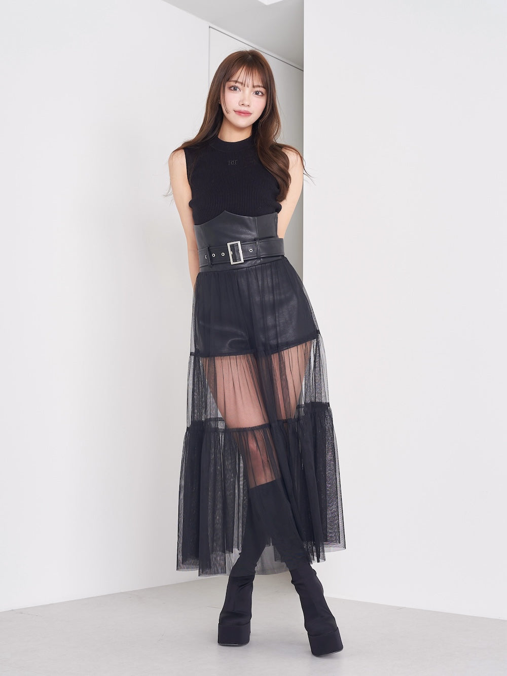 ベーシックノースリリブニットトップス – Darich