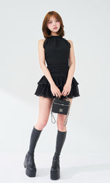 モデル：163cm（着用サイズ：FREE　着用カラー：BLK）
