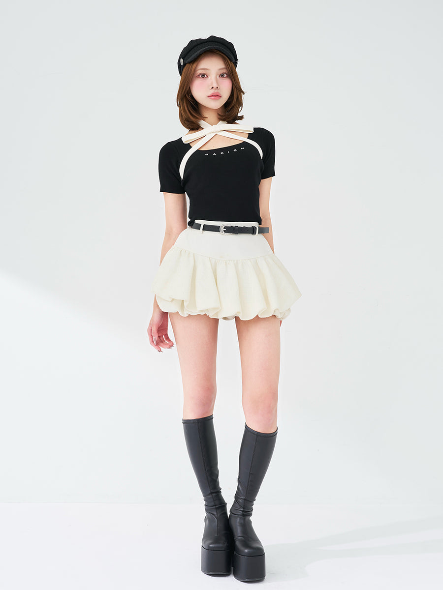 モデル：163cm（着用サイズ：FREE　着用カラー：BLK）