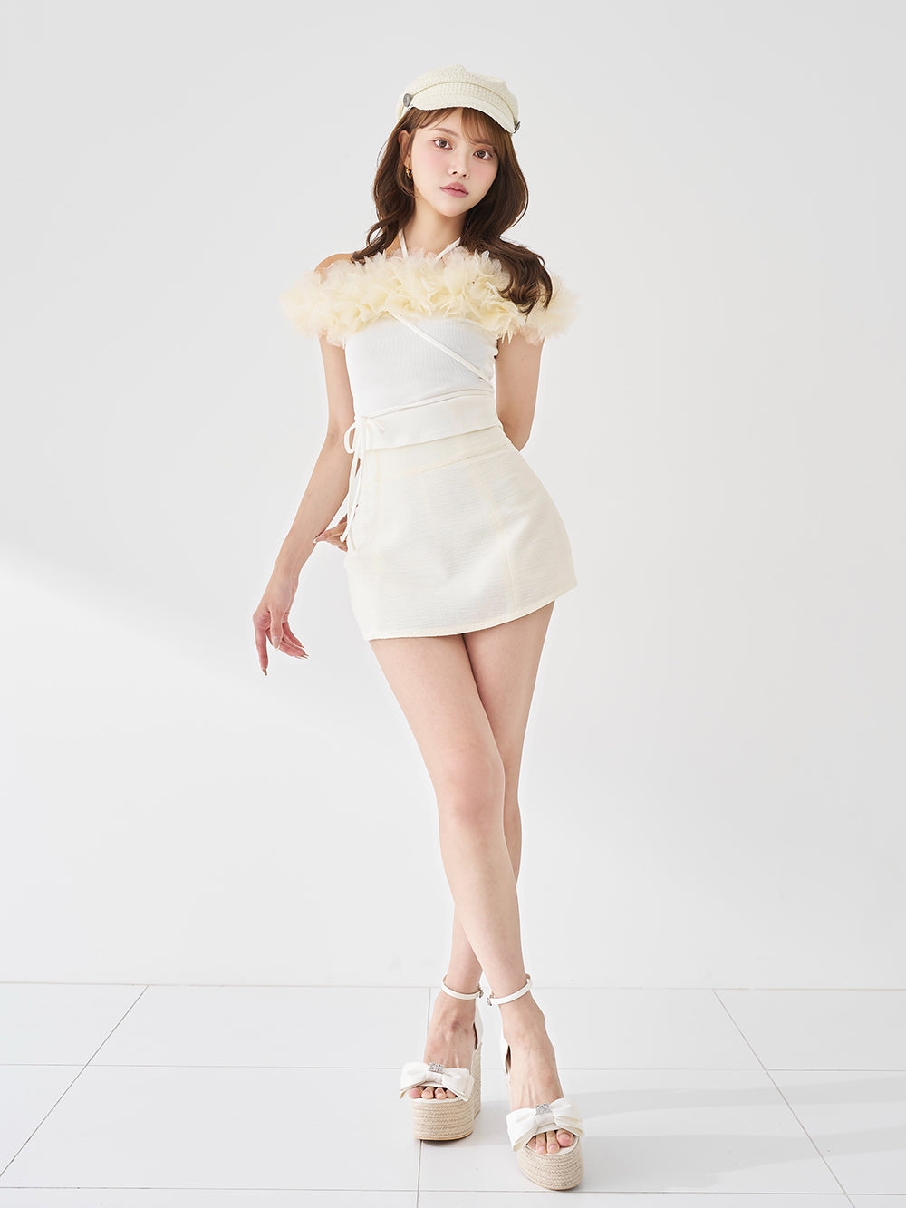 モデル：163cm（着用サイズ：FREE　着用カラー：WHT）