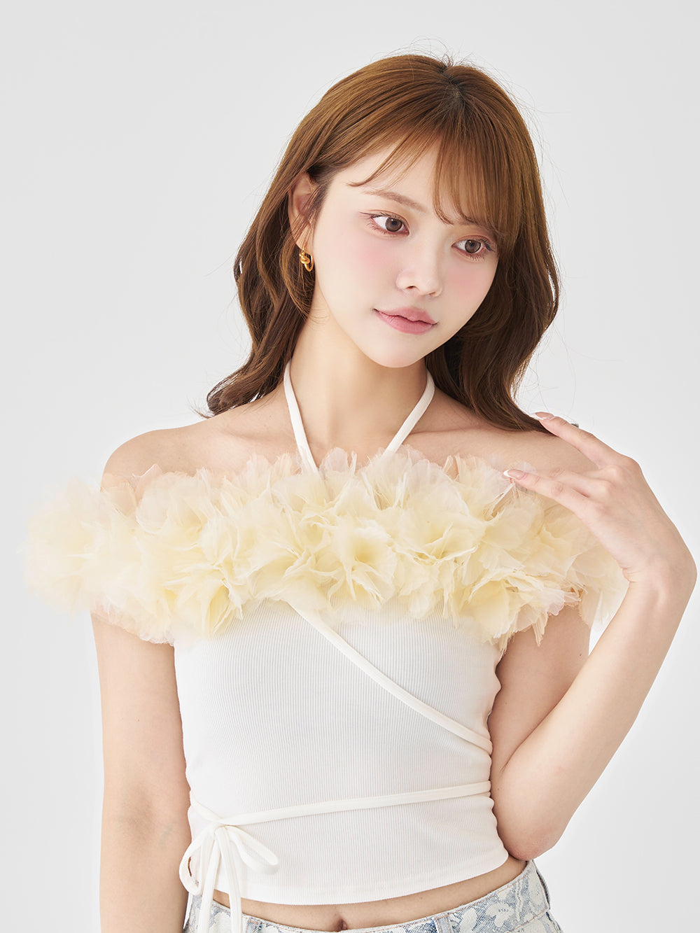 モデル：163cm（着用サイズ：FREE　着用カラー：WHT）