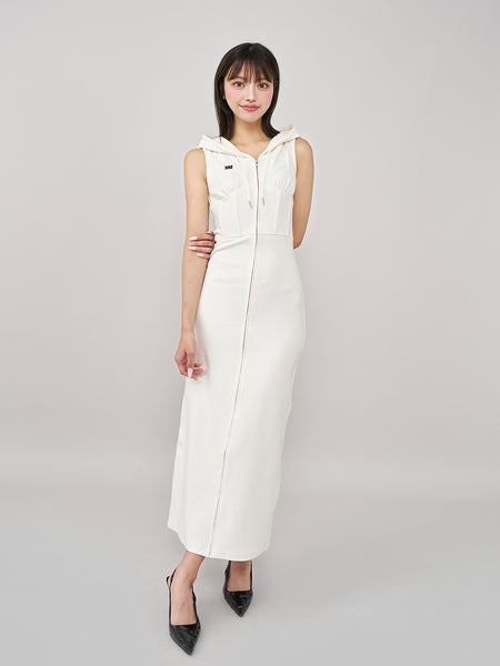 Shiny Sweat Long One-Piece Dress