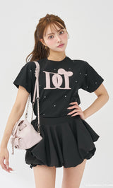 モデル：163cm（着用サイズ：FREE　着用カラー：BLK）