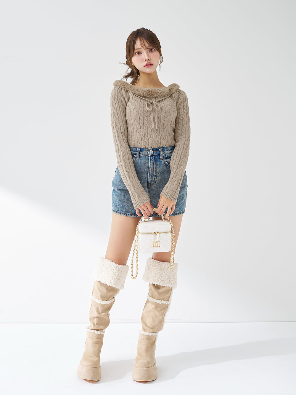 モデル：163cm（着用サイズ：FREE　着用カラー：BEG）