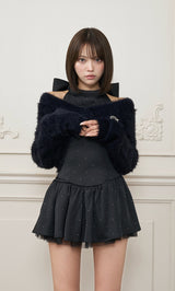 モデル：163cm（着用サイズ：FREE　着用カラー：BLK）