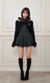 モデル：163cm（着用サイズ：FREE　着用カラー：BLK）