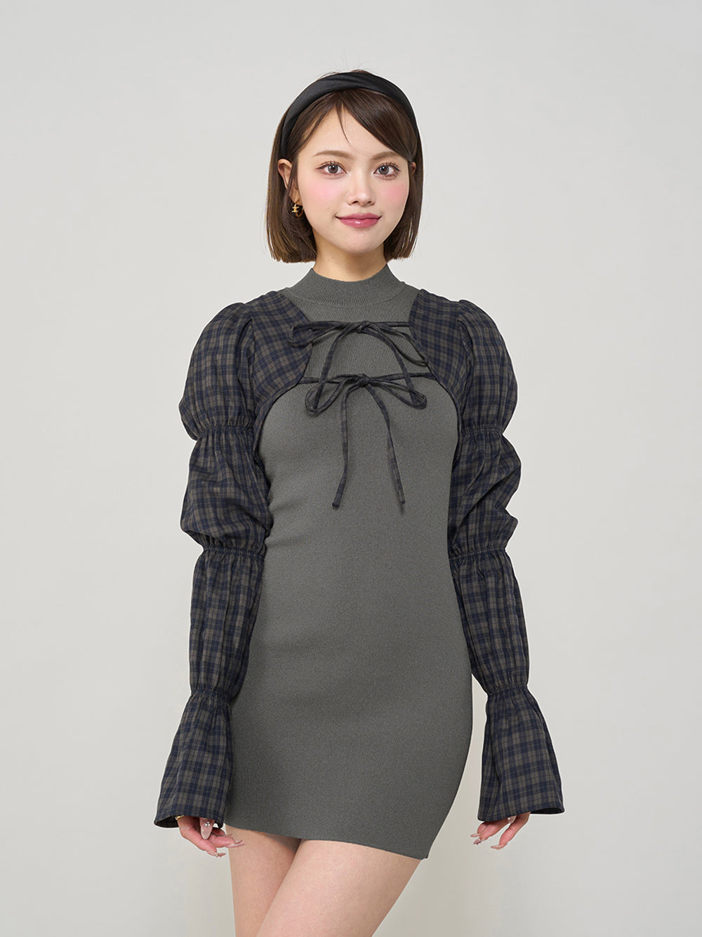 シャーリングボレロミニワンピース - c-gry
