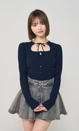モデル：163cm（着用サイズ：FREE　着用カラー：NVY）