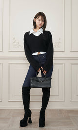 モデル：163cm（着用サイズ：FREE　着用カラー：BLK）