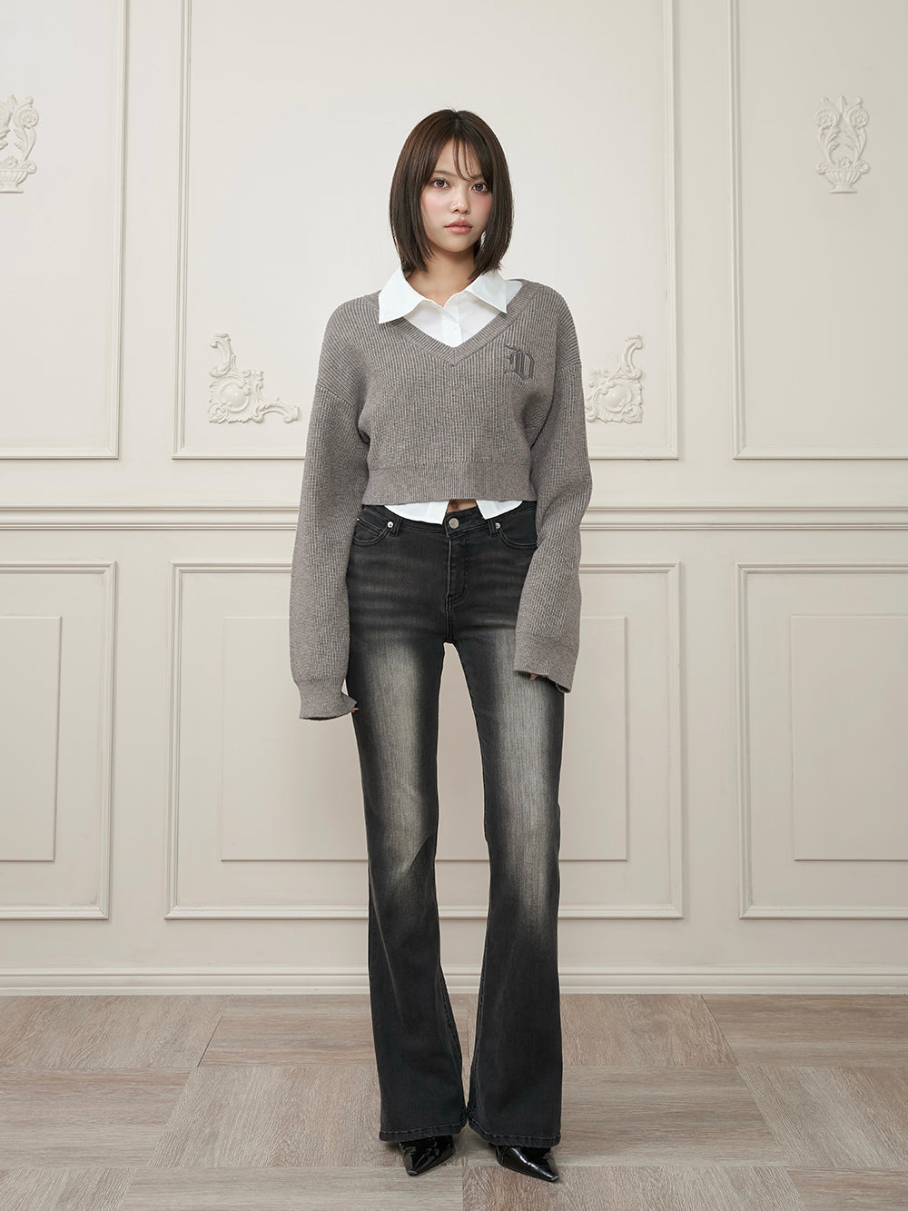 モデル：163cm（着用サイズ：FREE　着用カラー：GRY）