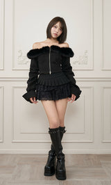 モデル：163cm（着用サイズ：FREE　着用カラー：BLK）