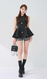 モデル：163cm（着用サイズ：FREE　着用カラー：BLK）