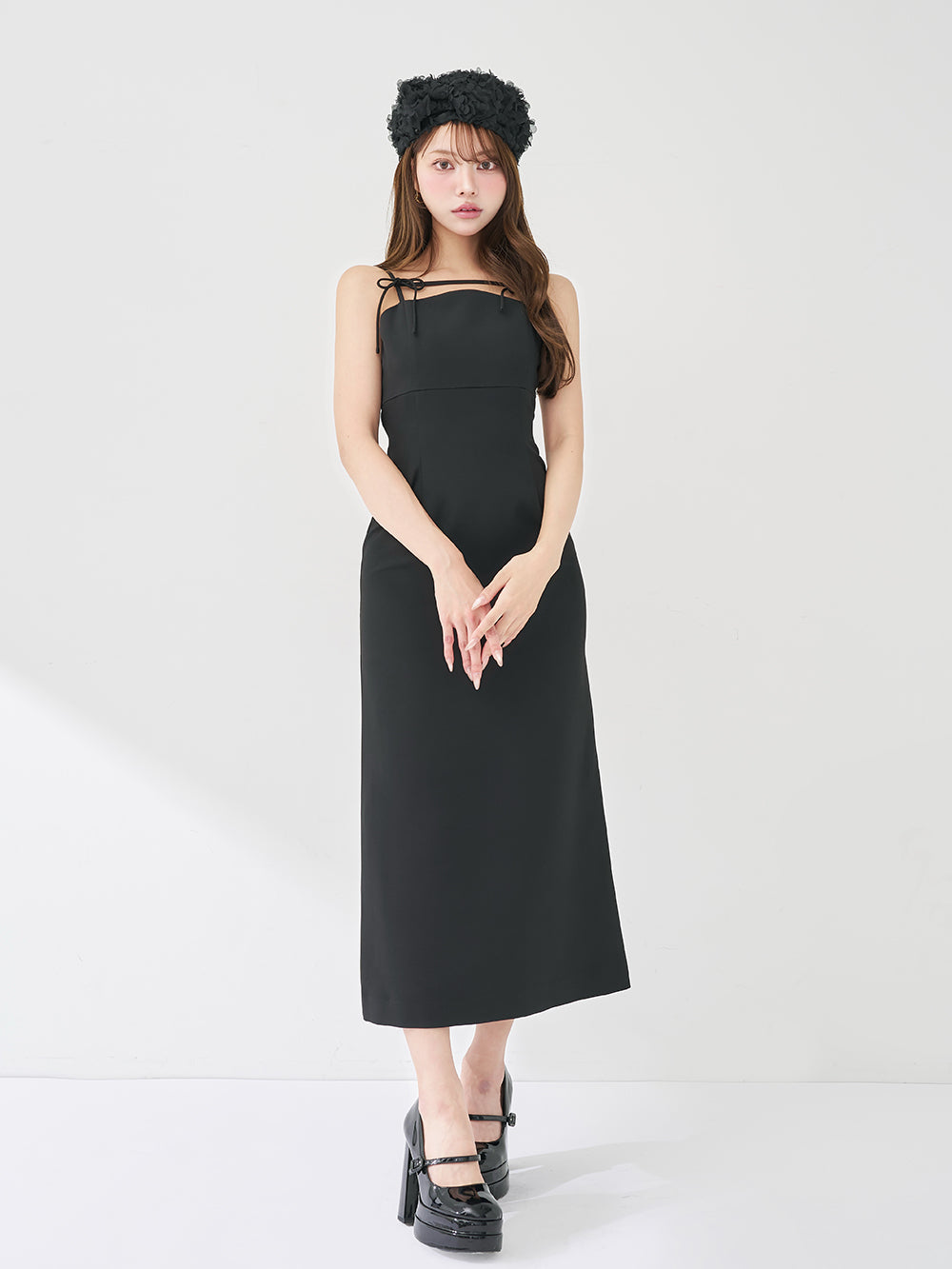 モデル：163cm（着用サイズ：FREE　着用カラー：BLK）